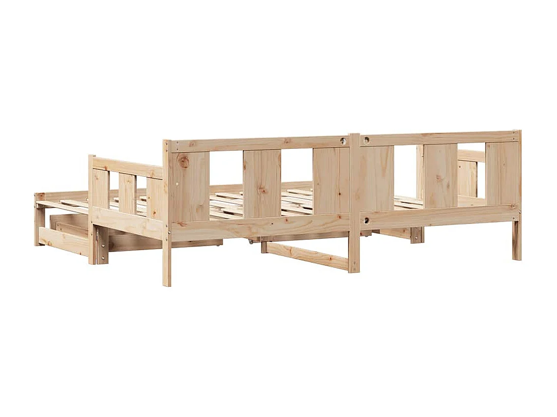 Slaapbank met onderschuifbed en lades zonder matras 90x190 cm