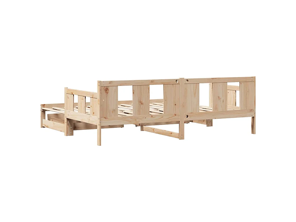 Slaapbank met onderschuifbed en lades zonder matras 90x190 cm