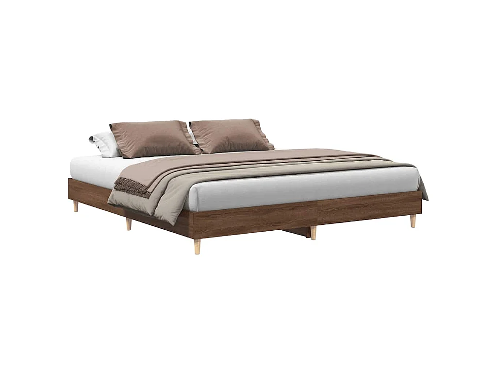Estructura de cama sin colchón madera marrón roble 160x200 cm