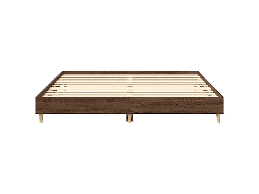 Estructura de cama sin colchón madera marrón roble 160x200 cm