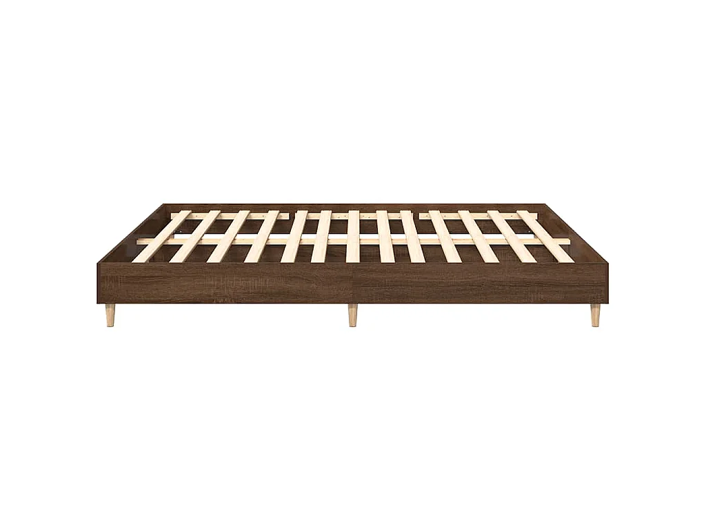 Estructura de cama sin colchón madera marrón roble 160x200 cm