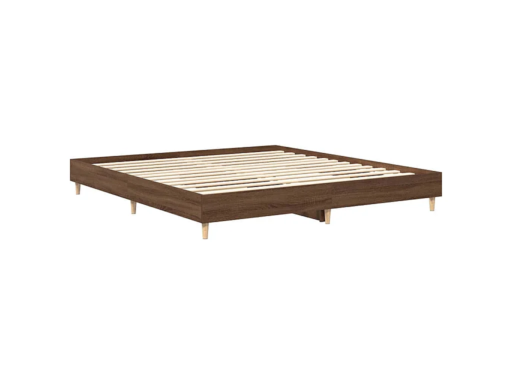 Estructura de cama sin colchón madera marrón roble 160x200 cm