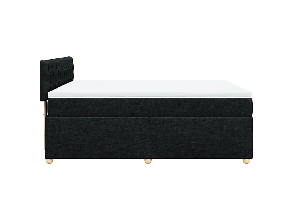 Cama box spring con colchón tela negro 140x200 cm