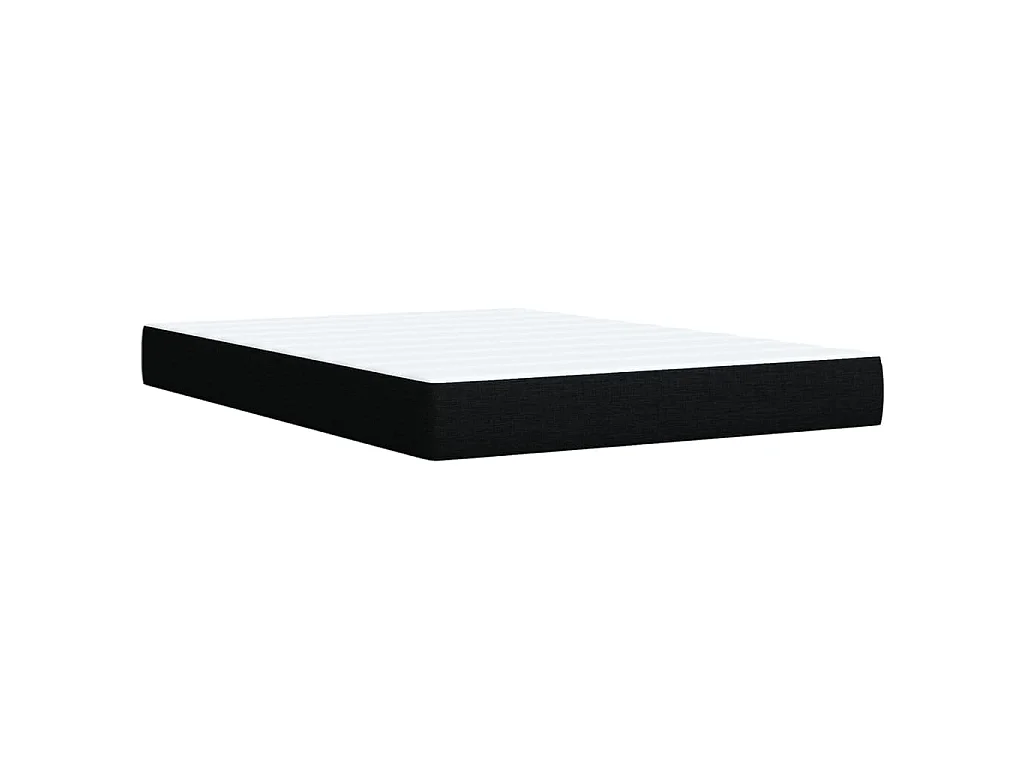 Cama box spring con colchón tela negro 140x200 cm