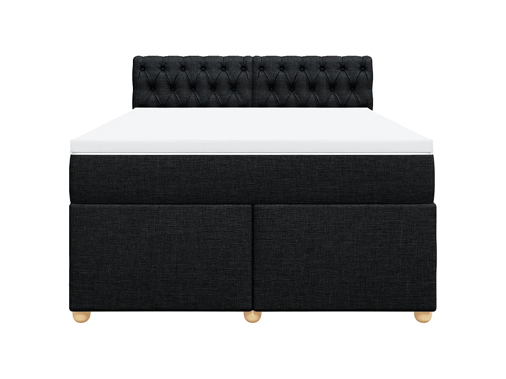 Sommier à lattes de lit avec matelas Noir 140x200 cm Tissu