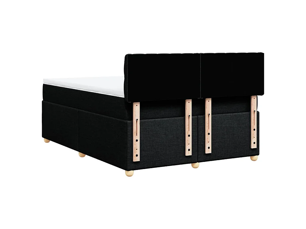 Sommier à lattes de lit avec matelas Noir 140x200 cm Tissu