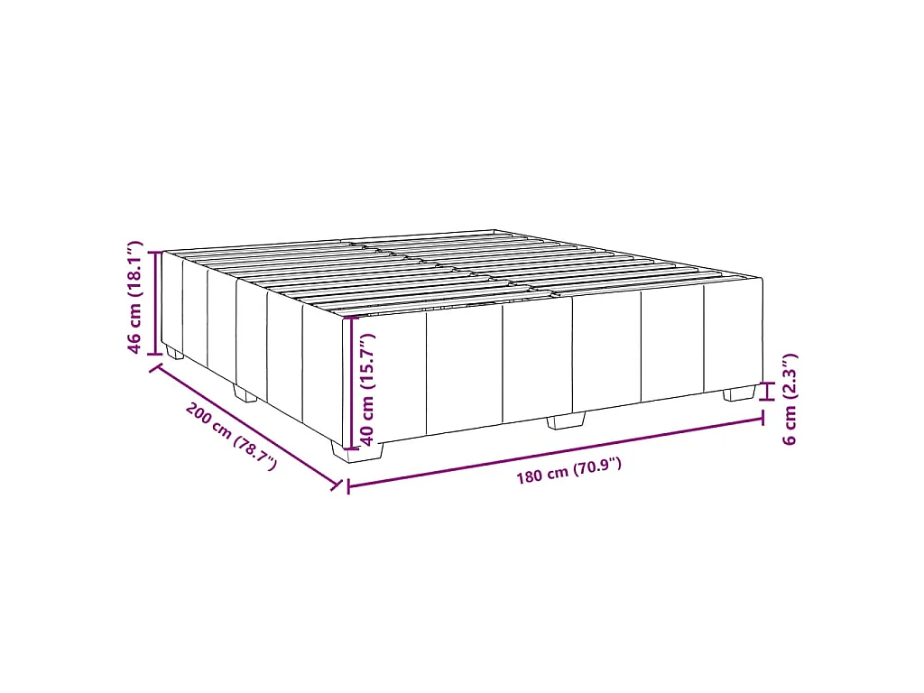 Bedframe zonder matras stof taupe 180x200 cm