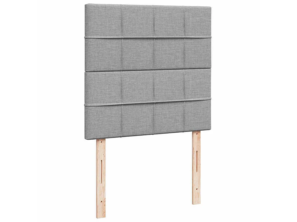 Ottoman-Bett mit Matratze & LEDs Hellgrau 100x200 cm Stoff