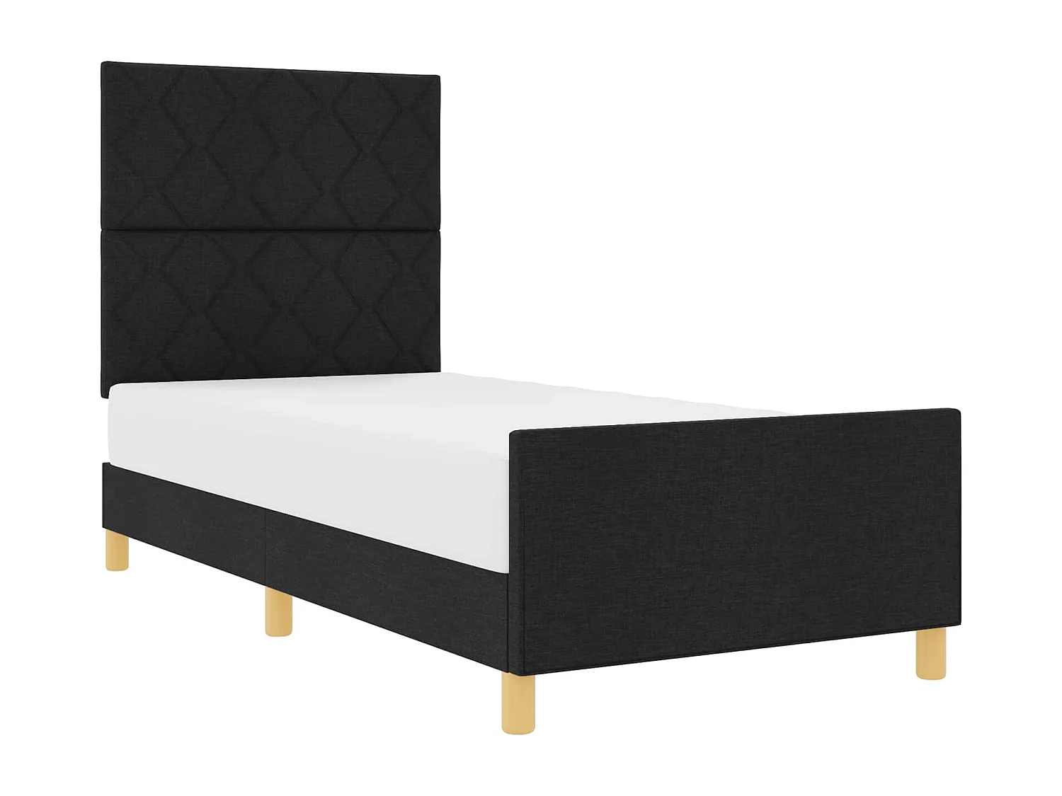 Bedframe met hoofdeinde Zwart 90 x 200 cm Stof