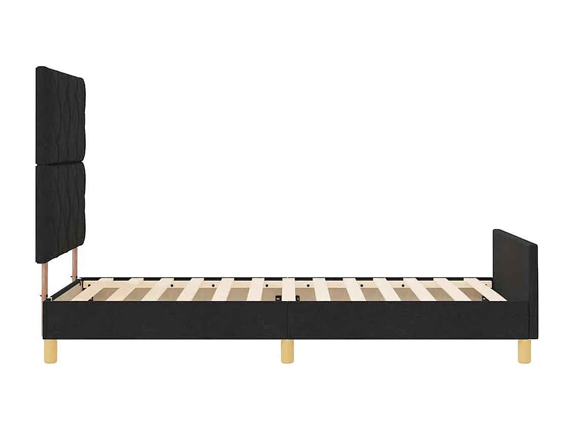 Bedframe met hoofdeinde Zwart 90 x 200 cm Stof