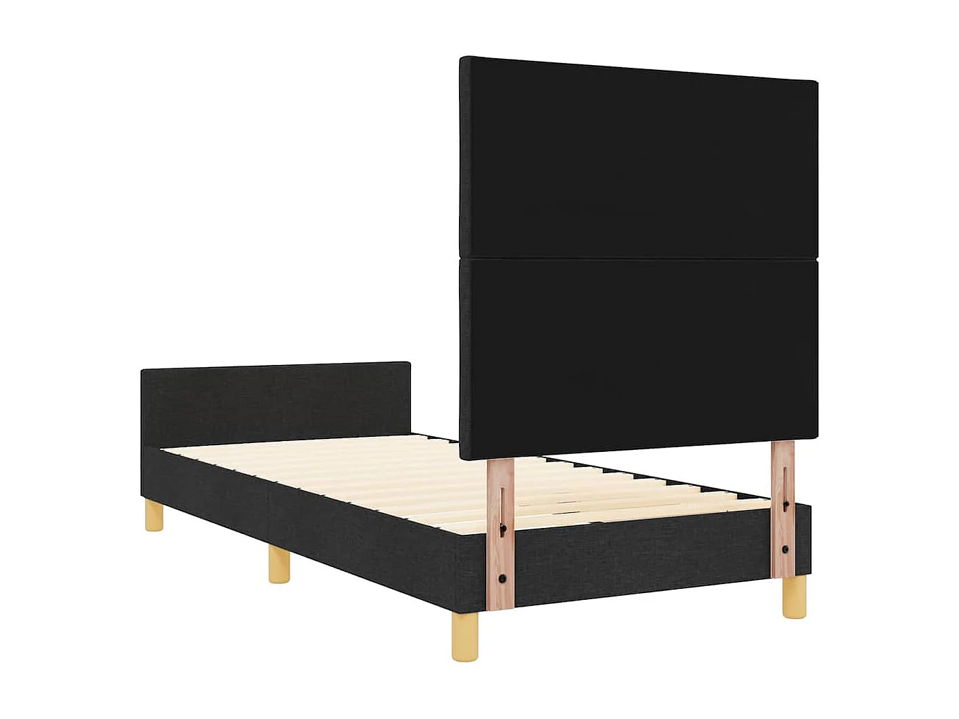 Bedframe met hoofdeinde Zwart 90 x 200 cm Stof