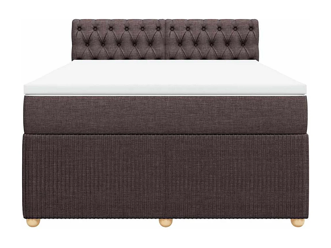 Sommier à lattes de lit avec matelas Marron foncé 140x200 cm