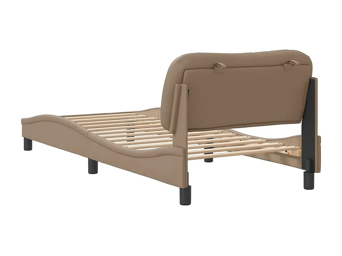 Bedframe zonder matras "Hvar" kunstleer cappucinnokleurig 90x190 cm