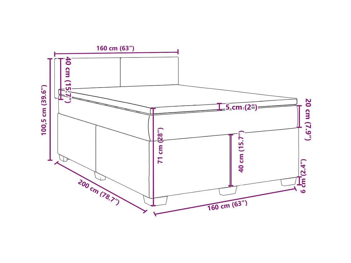 Sommier à lattes de lit avec matelas Noir 160x200 cm Tissu