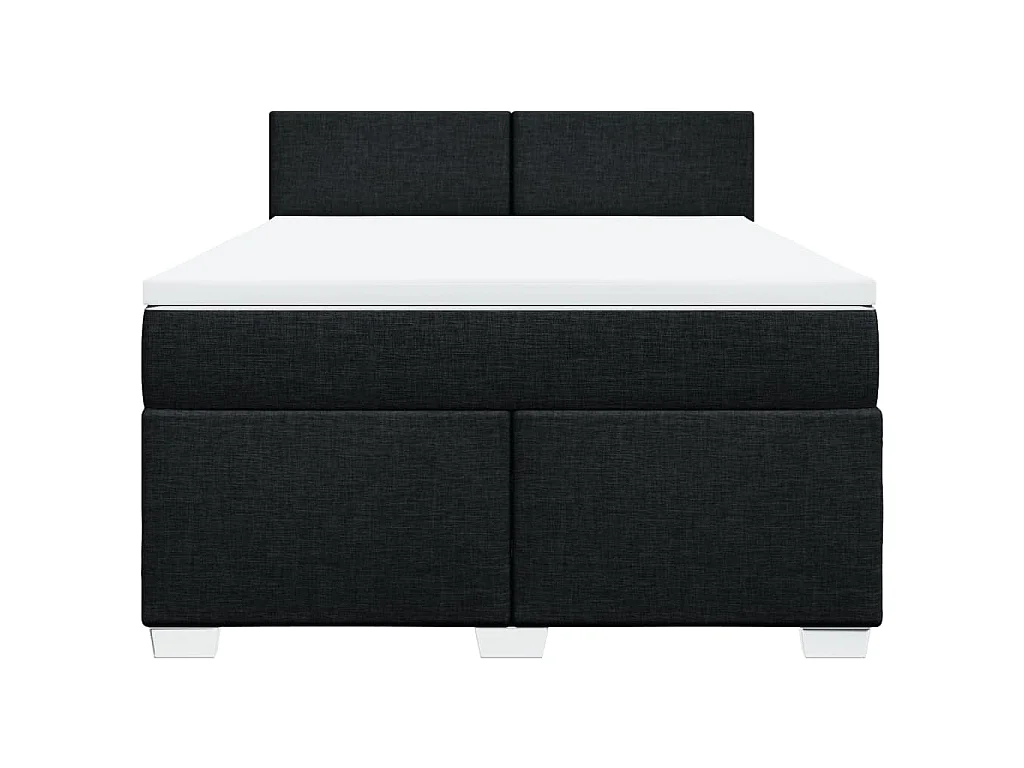 Giroletto a Molle con Materasso Nero 160x200 cm in Tessuto