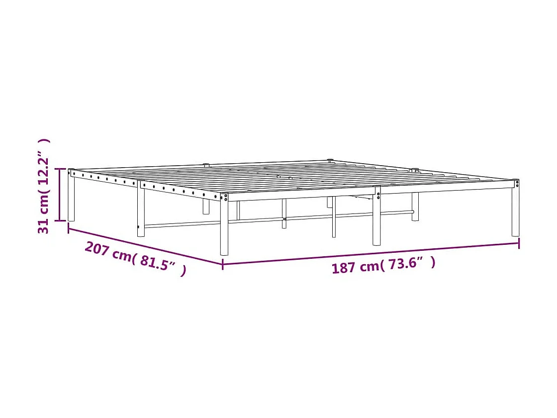 Bedframe metaal wit 180x200 cm