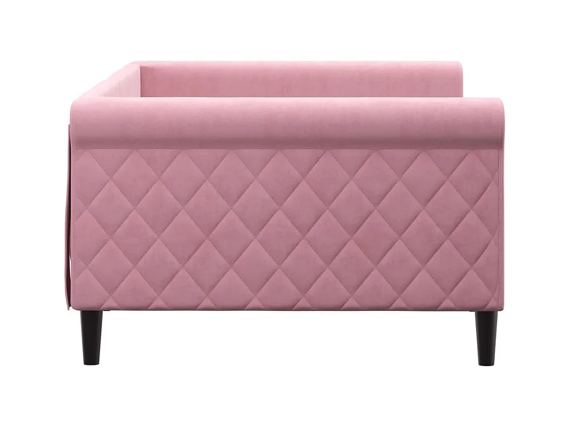 Lit de repos rose 100x200 cm velours