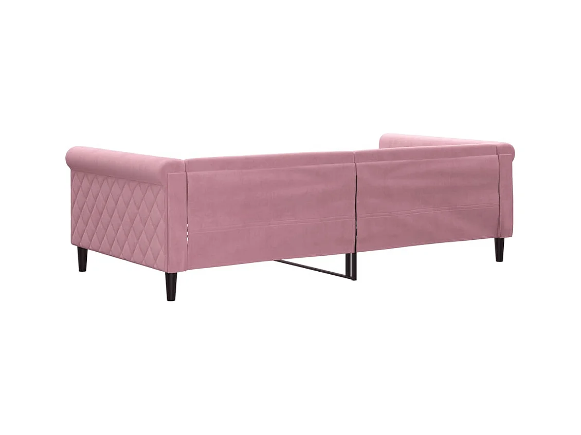 Lit de repos rose 100x200 cm velours