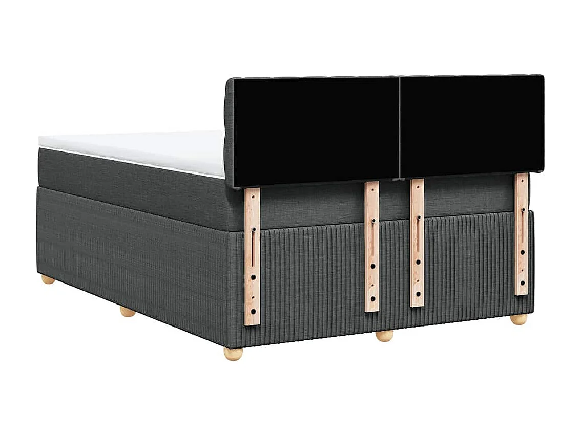 Cama com molas/colchão 140x190 cm tecido cinzento-escuro