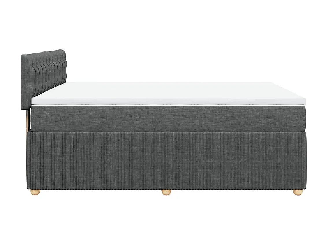 Giroletto a Molle con Materasso Grigio Scuro 140x190 cm Tessuto