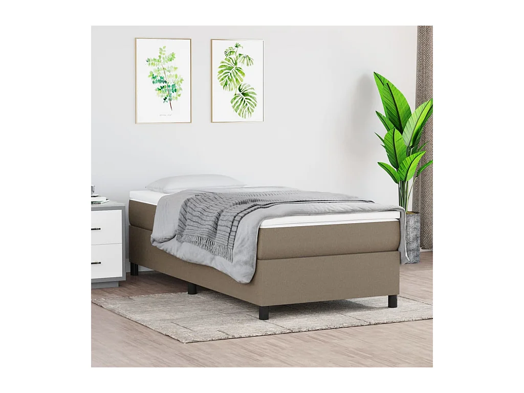 Bettgestell ohne Matratze Taupe 90x200 cm Stoff