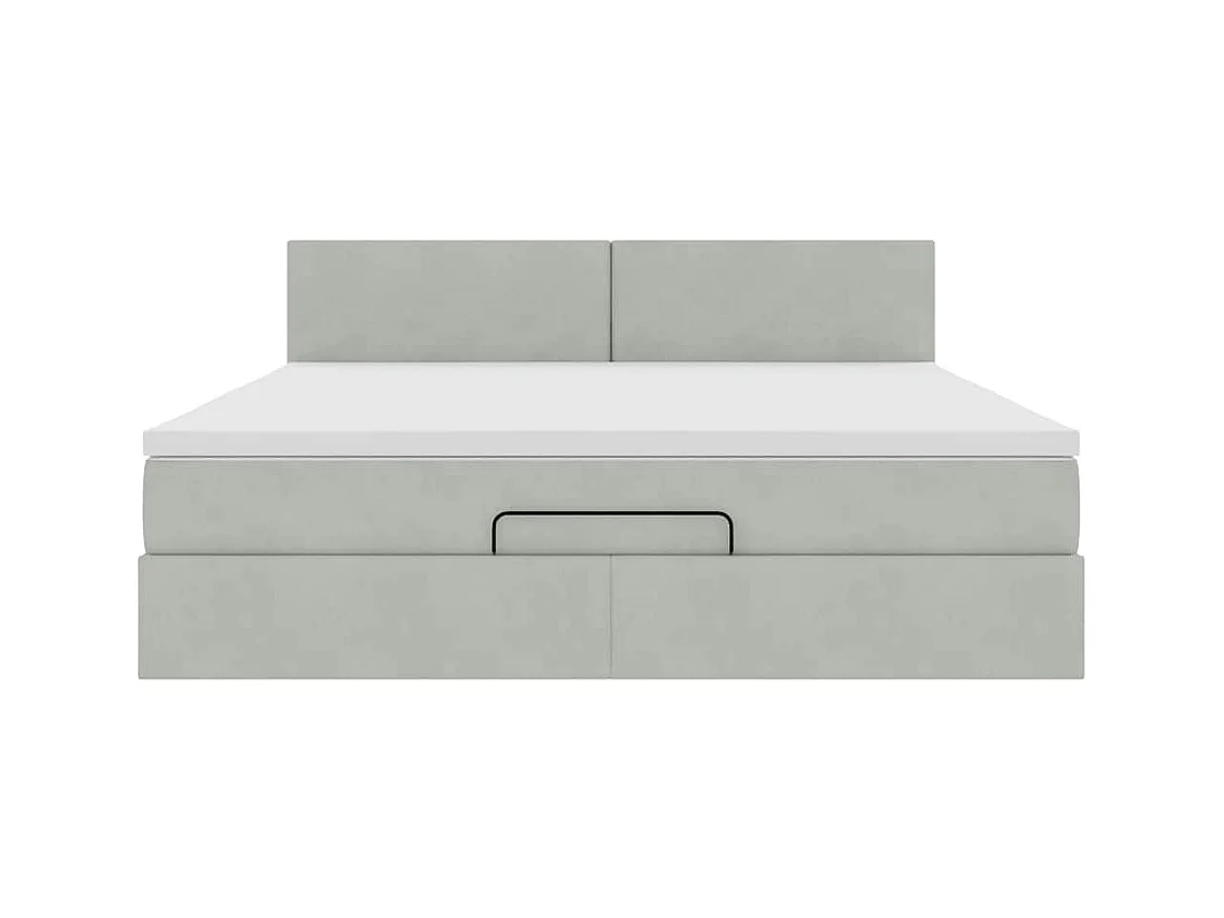 Struttura Letto Pouf con Materasso 180x200 cm in Velluto