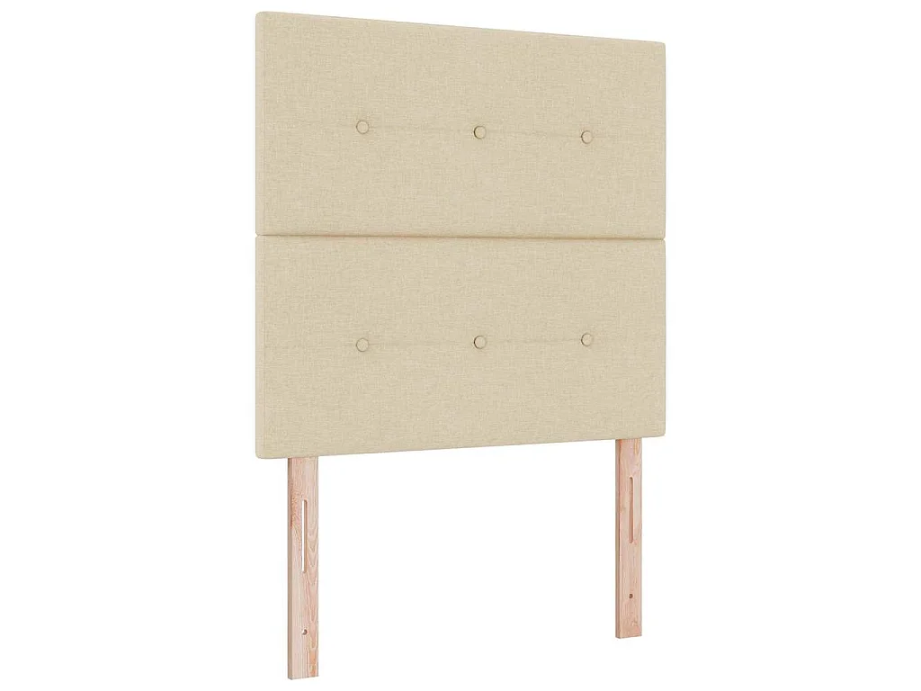 Boxspringbed met hoofdeinde Crème 90 x 200 cm Stof