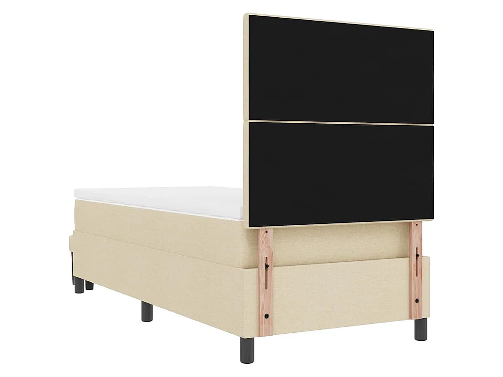 Boxspringbed met hoofdeinde Crème 90 x 200 cm Stof