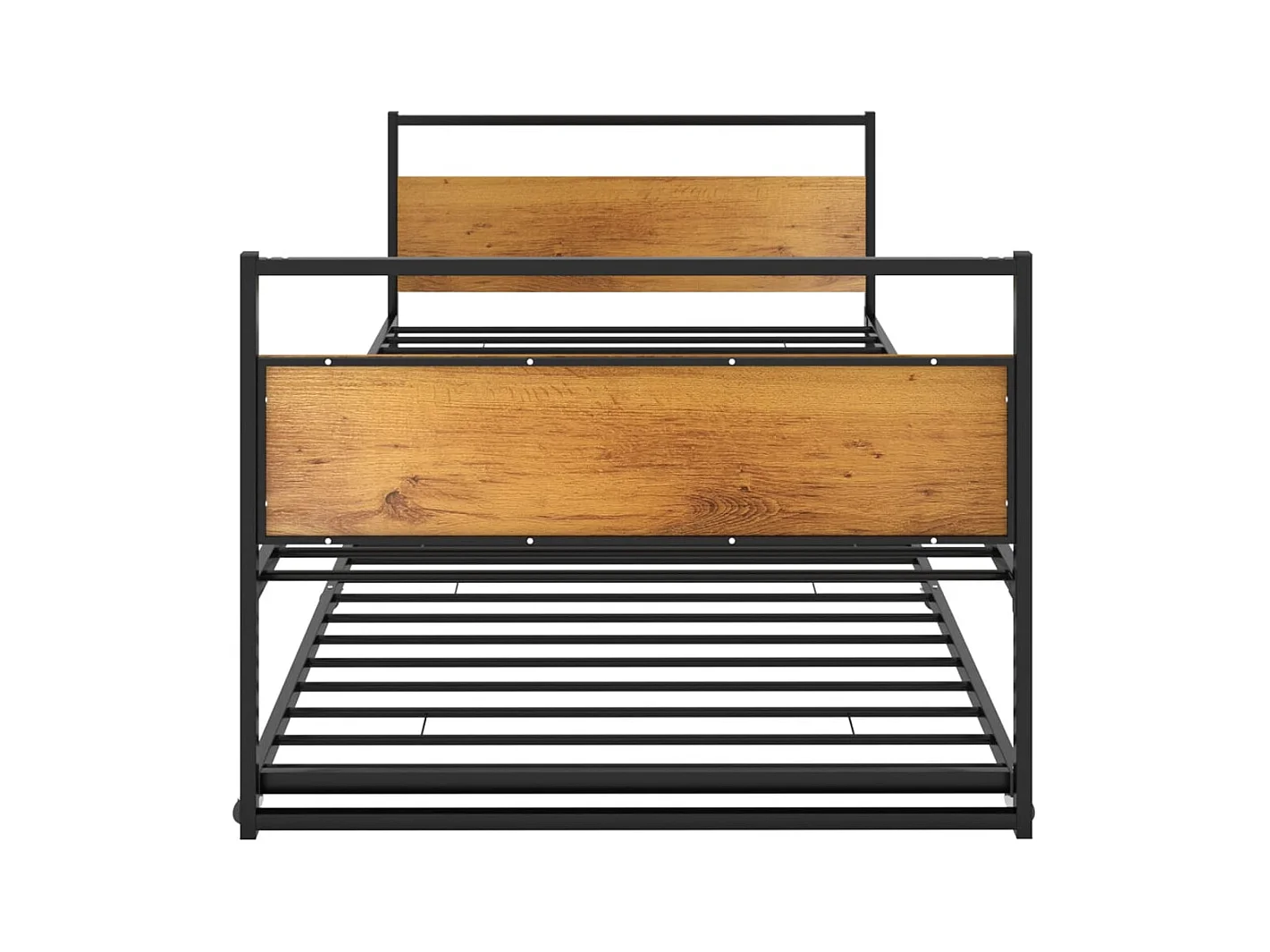 Cadre de lit extensible sans matelas Noir Métal 90x200 cm