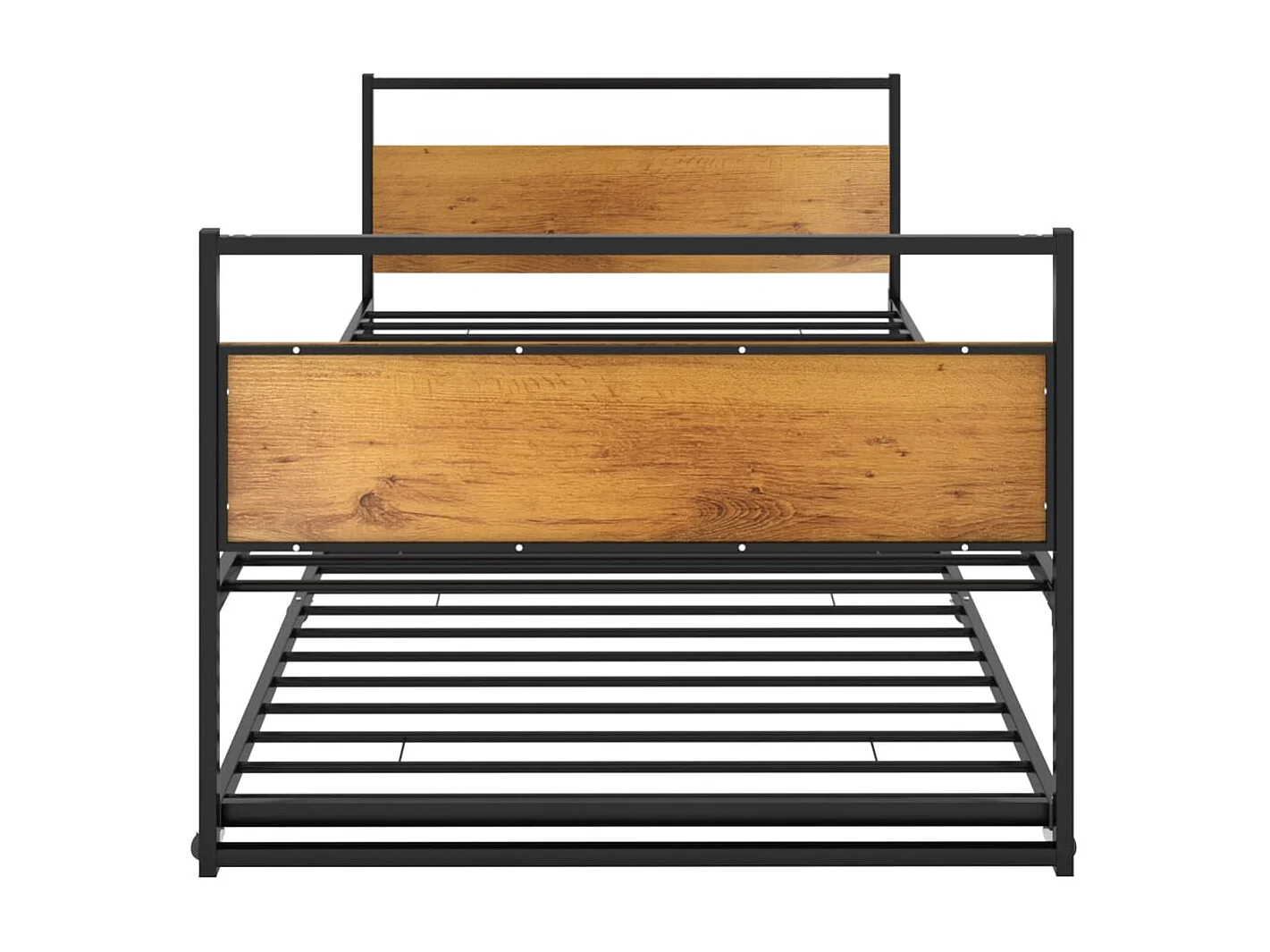 Cadre de lit extensible sans matelas Noir Métal 90x200 cm