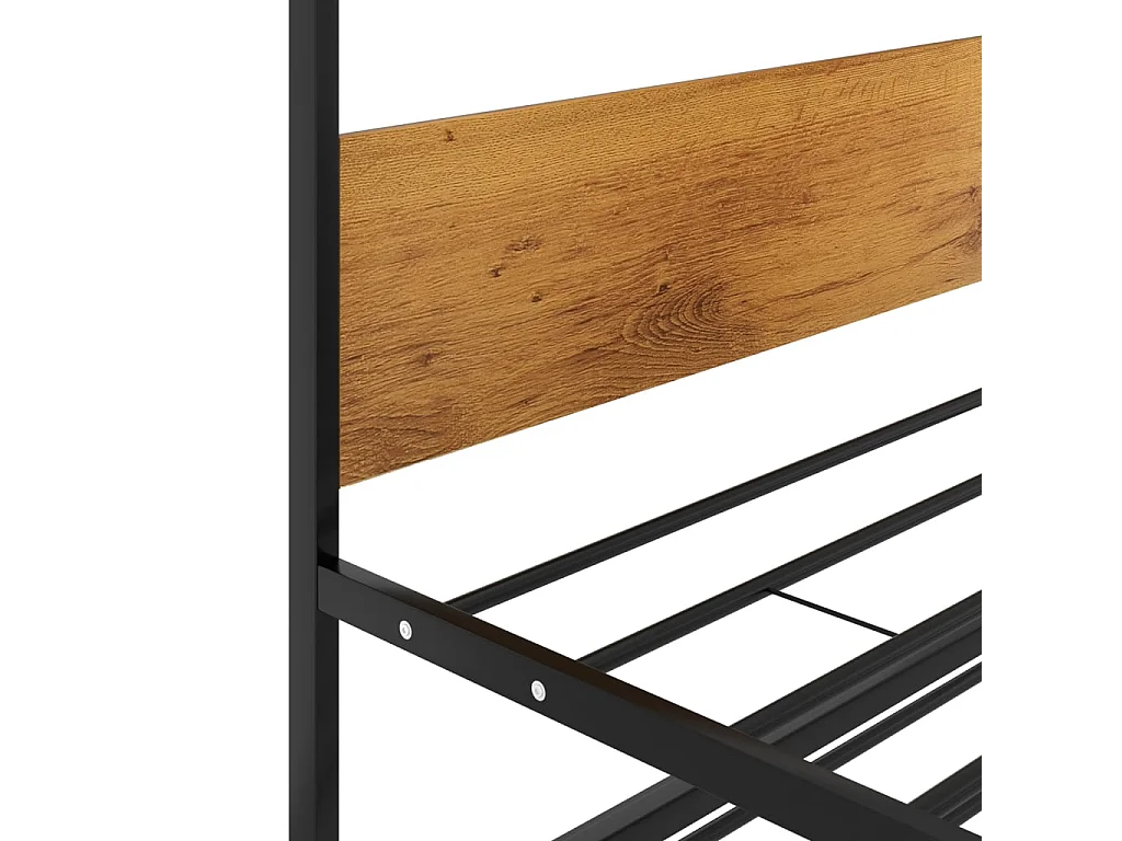 Cadre de lit extensible sans matelas Noir Métal 90x200 cm