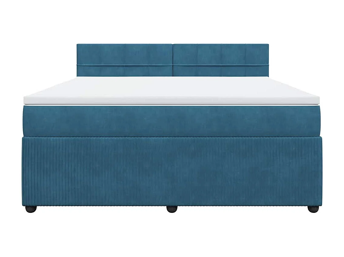 Boxspring met matras fluweel blauw 180x200 cm