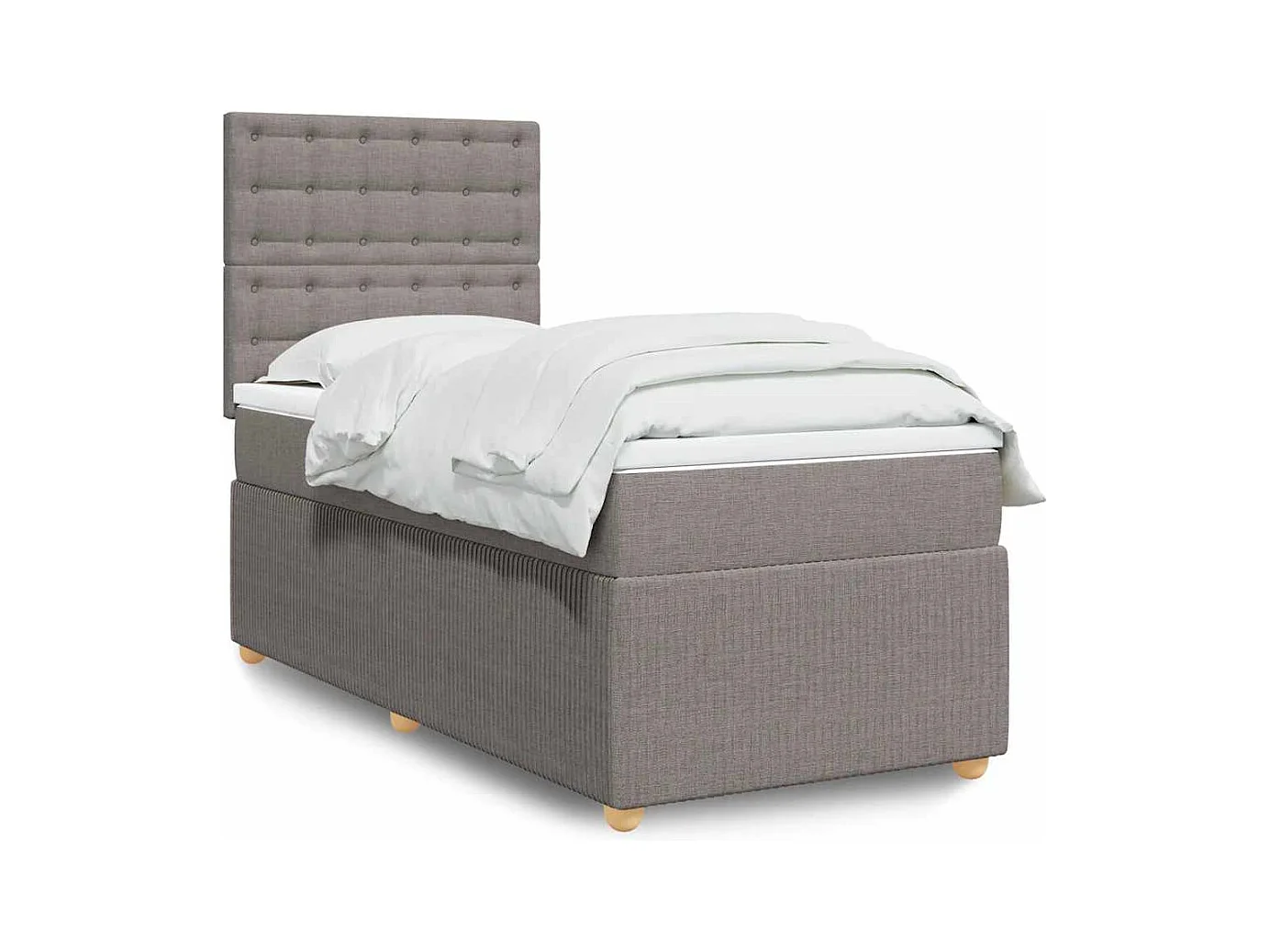 Sommier à lattes de lit avec matelas Taupe 100x200 cm Tissu