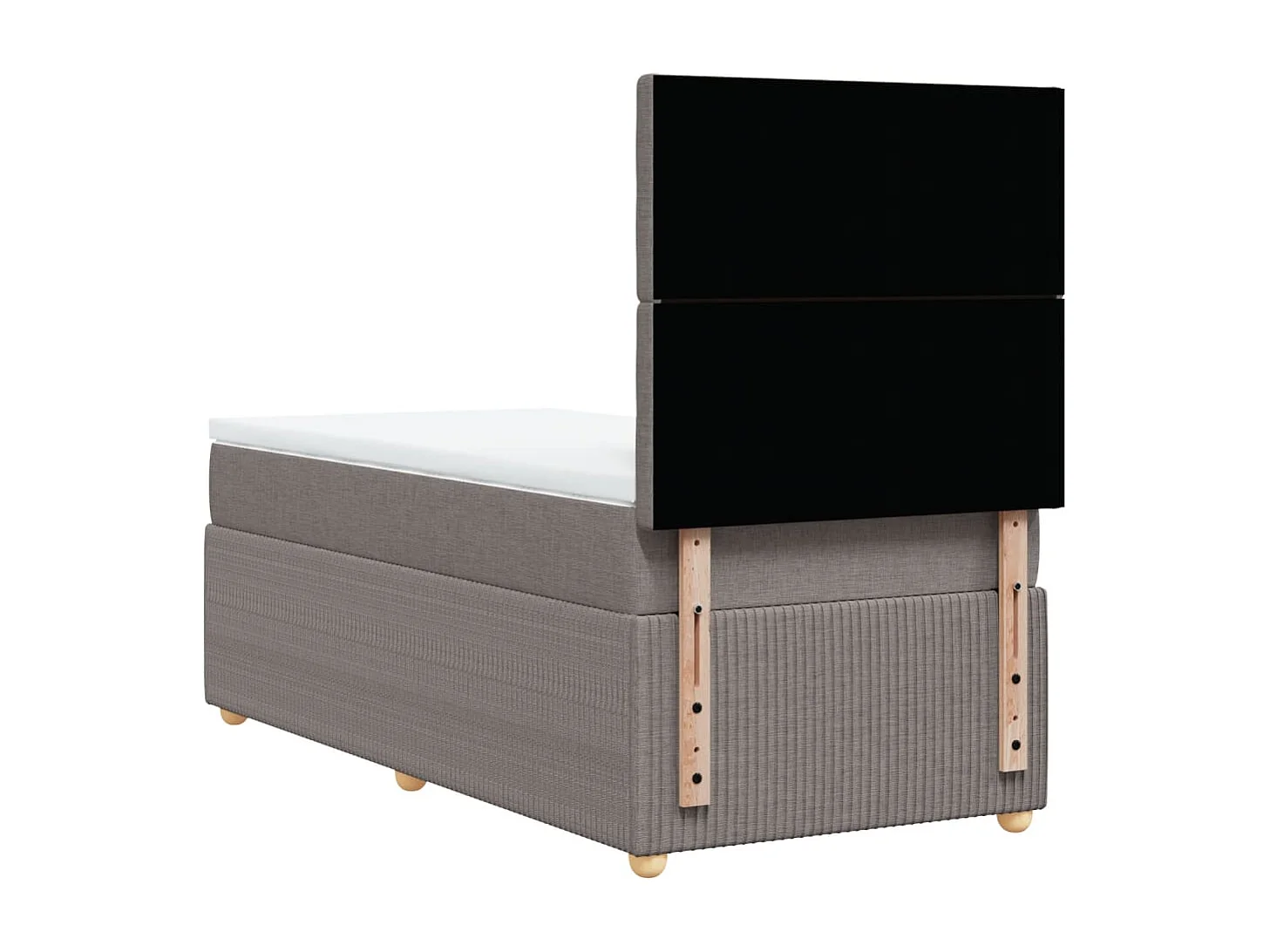 Sommier à lattes de lit avec matelas Taupe 100x200 cm Tissu