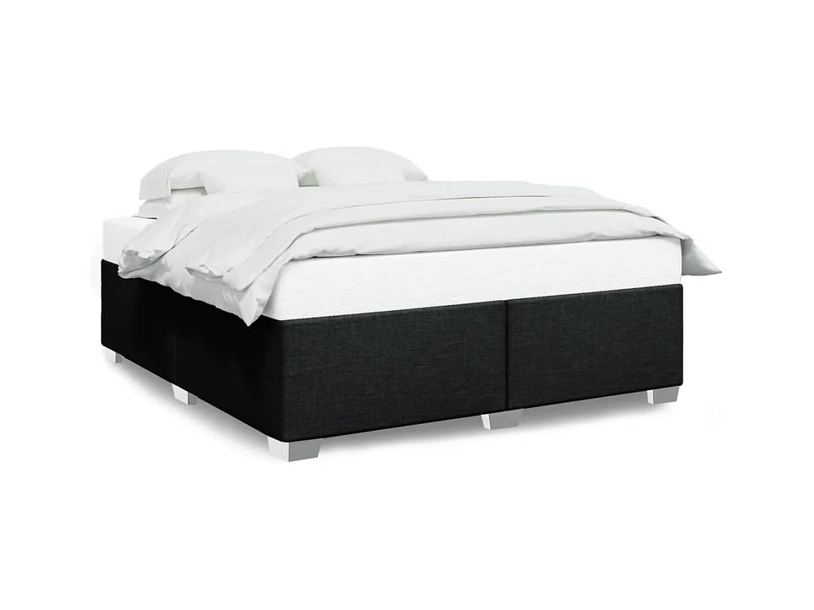 Cadre de lit sans matelas noir 180x200 cm tissu