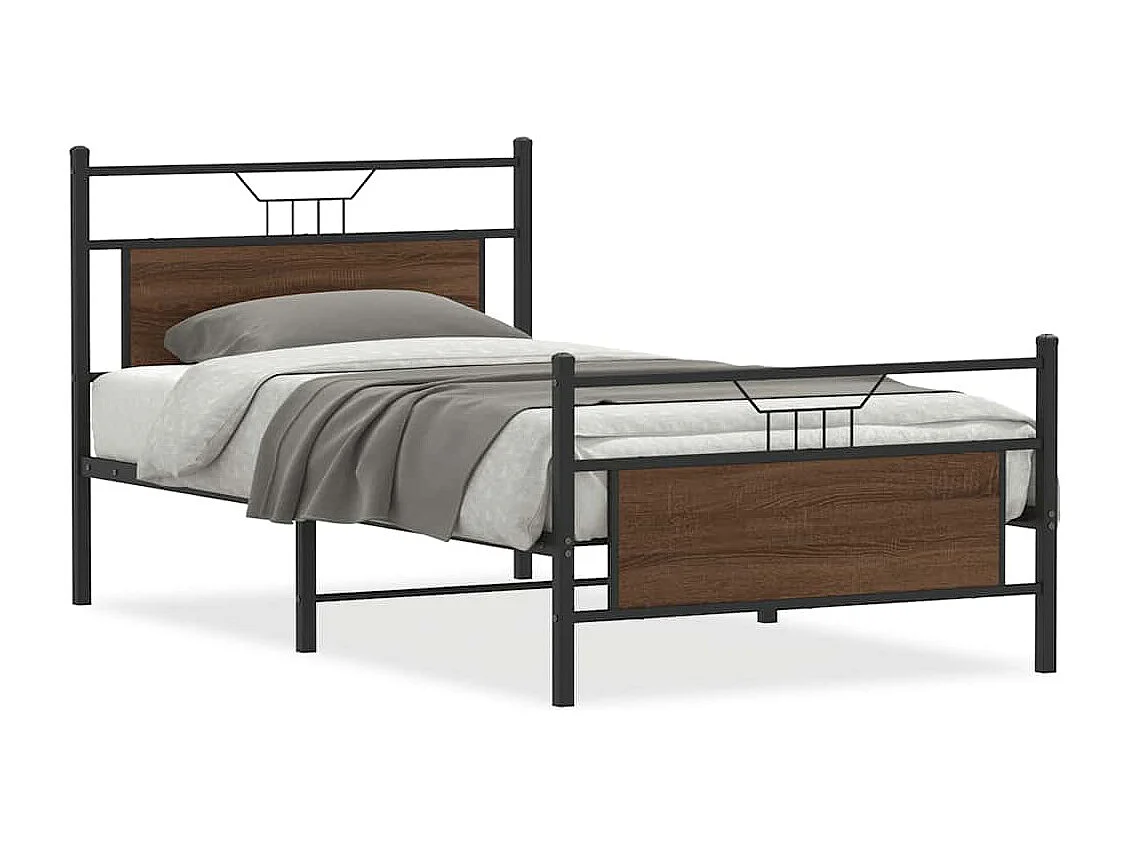 Cadre de lit sans matelas chêne marron 100x200 cm