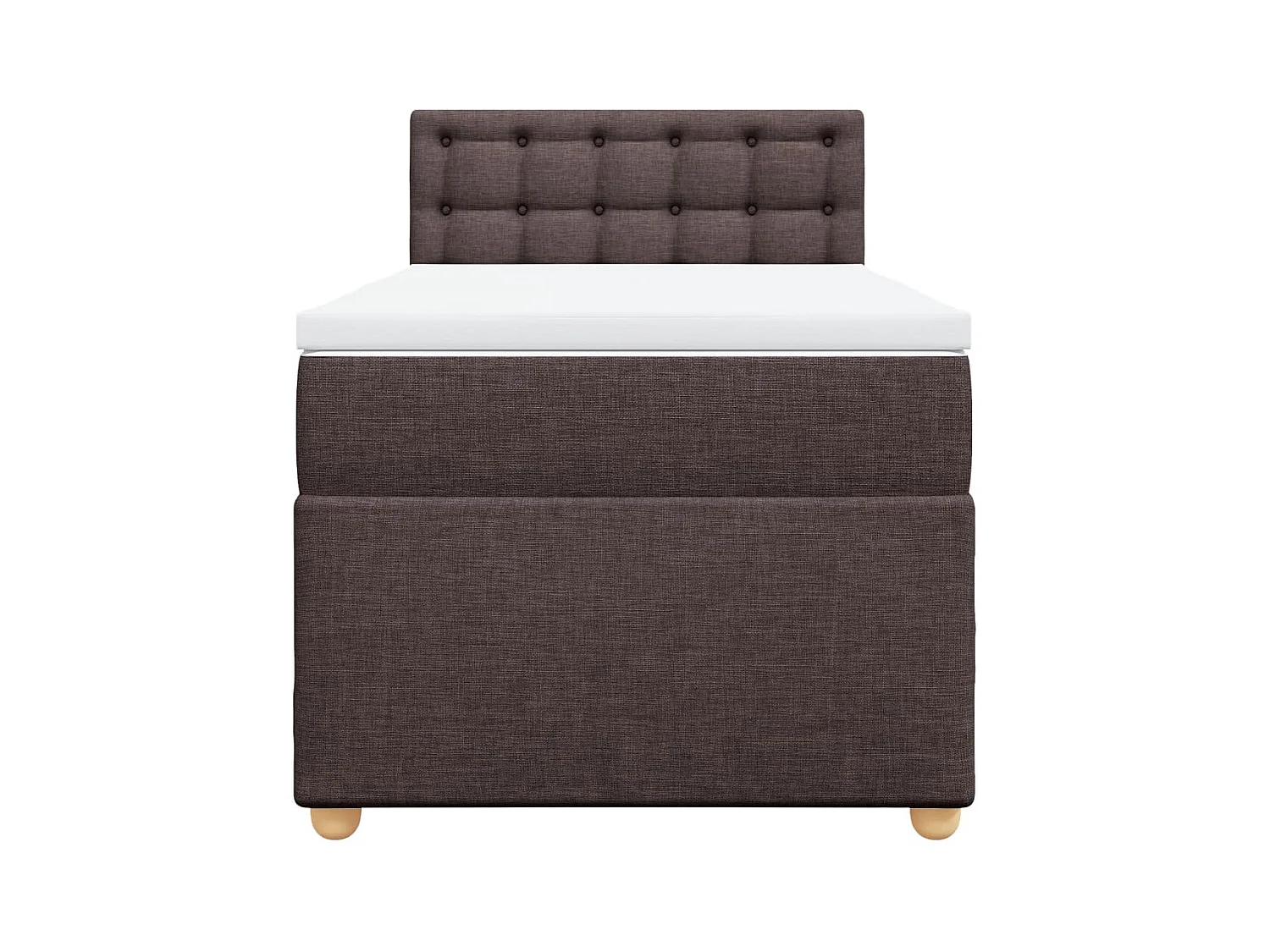 Boxspring met matras stof donkerbruin 90x200 cm