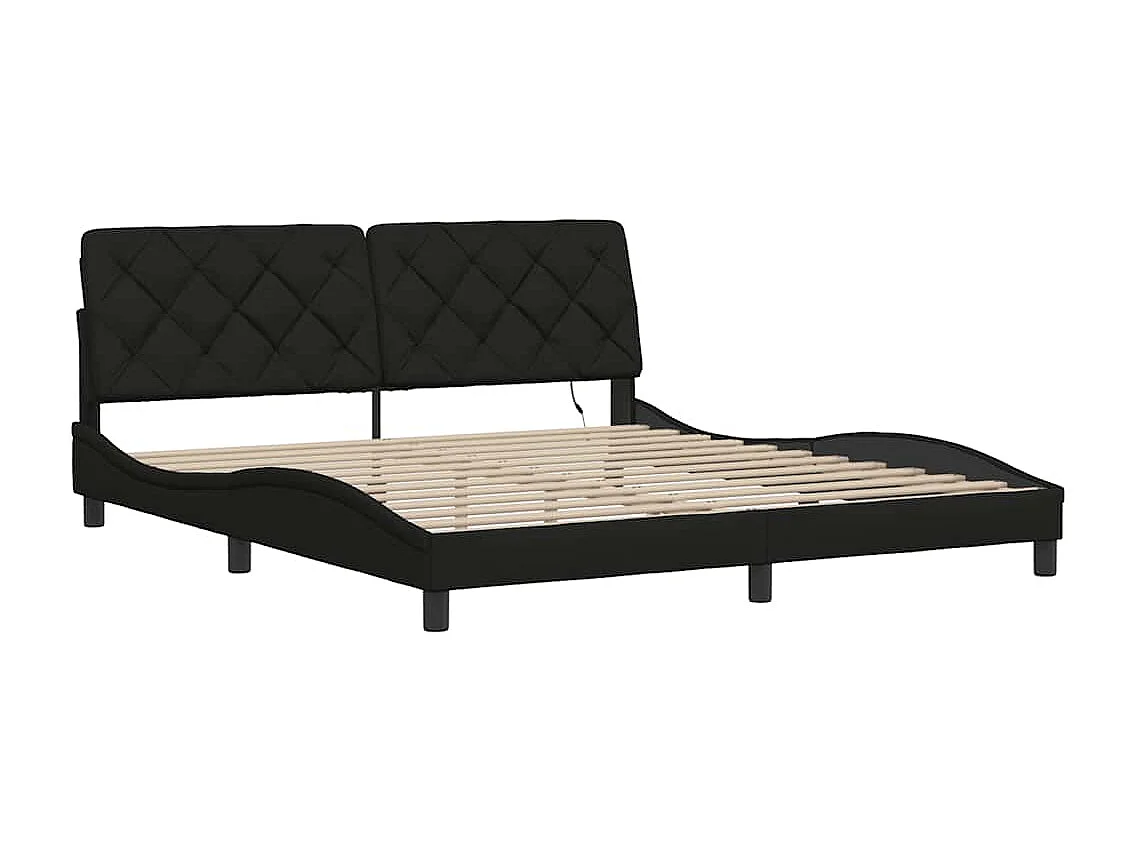 Bedframe met LED zonder matras 180x200 cm stof zwart