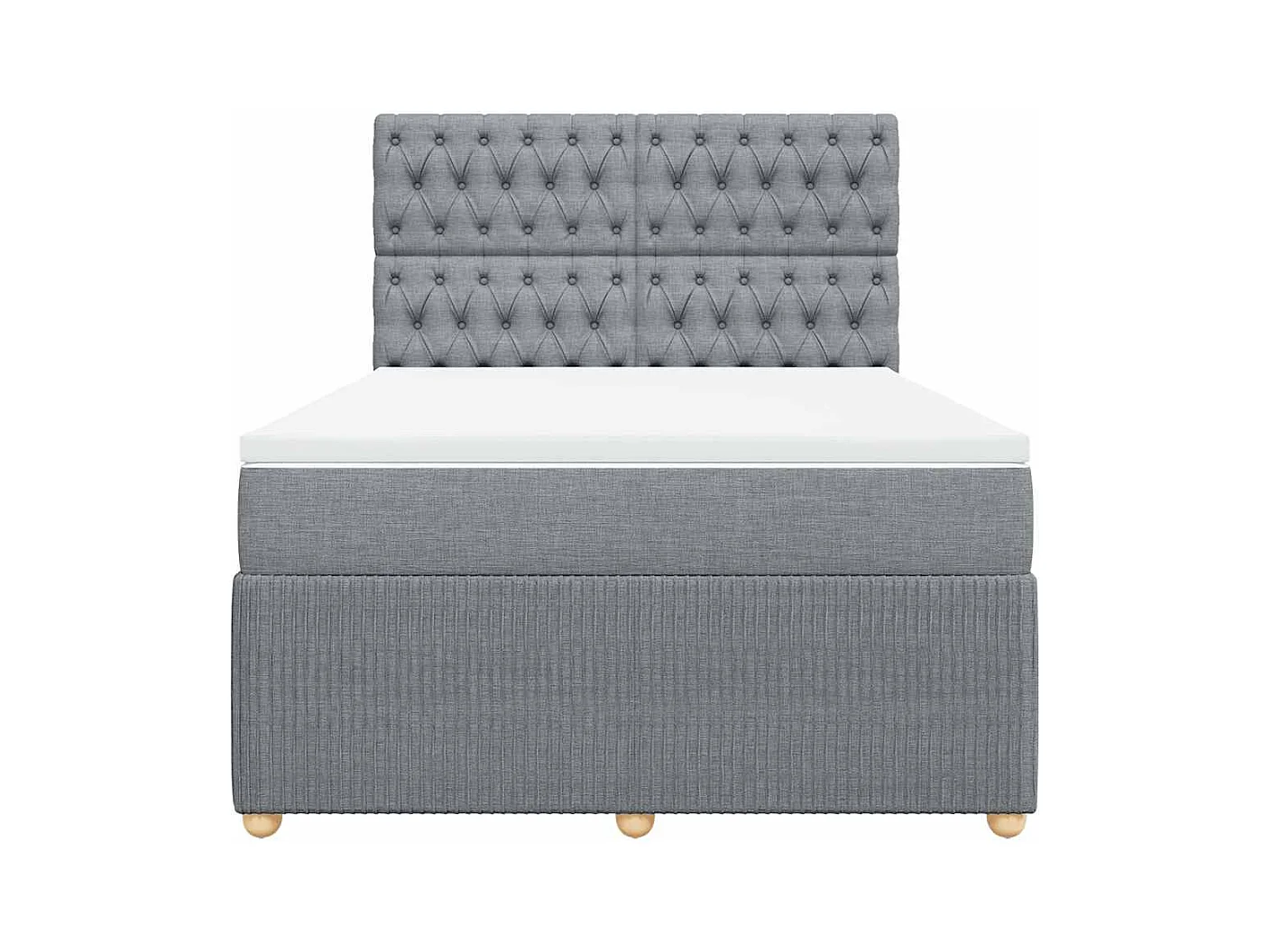 Boxspringbett mit Matratze Hellgrau 140x190 cm Stoff