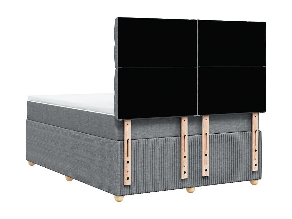 Boxspringbett mit Matratze Hellgrau 140x190 cm Stoff