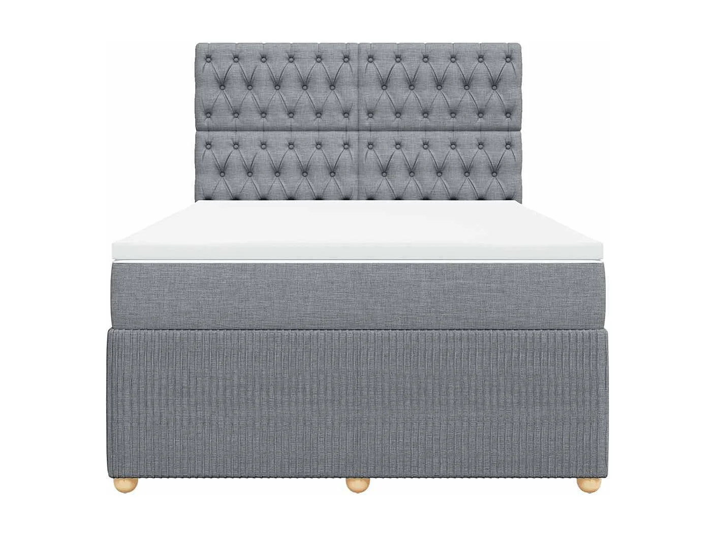 Sommier à lattes de lit avec matelas Gris clair 140x190cm Tissu