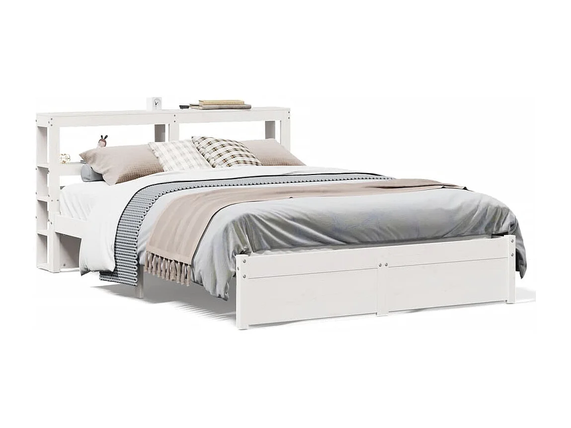 Bedframe met hoofdeinde zonder matras 160x200 cm wit