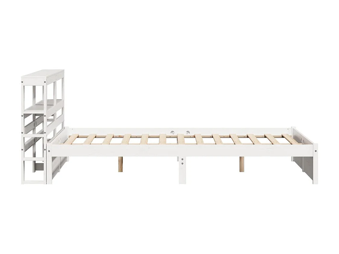 Bedframe met hoofdeinde zonder matras 160x200 cm wit