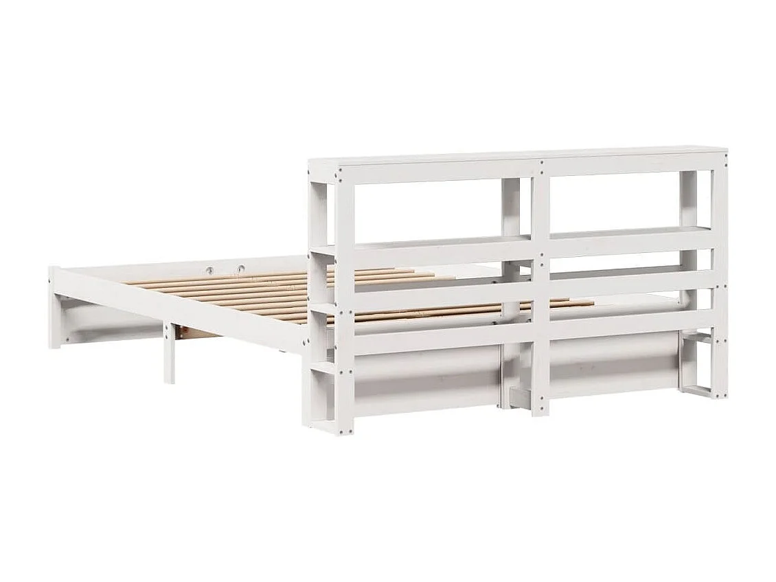 Bedframe met hoofdeinde zonder matras 160x200 cm wit