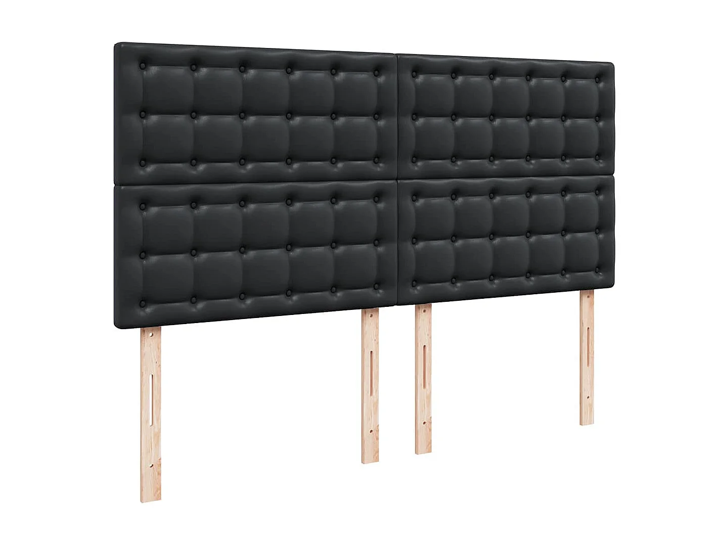 Struttura Letto Pouf con Materasso Nero 180x200 cm Similpelle