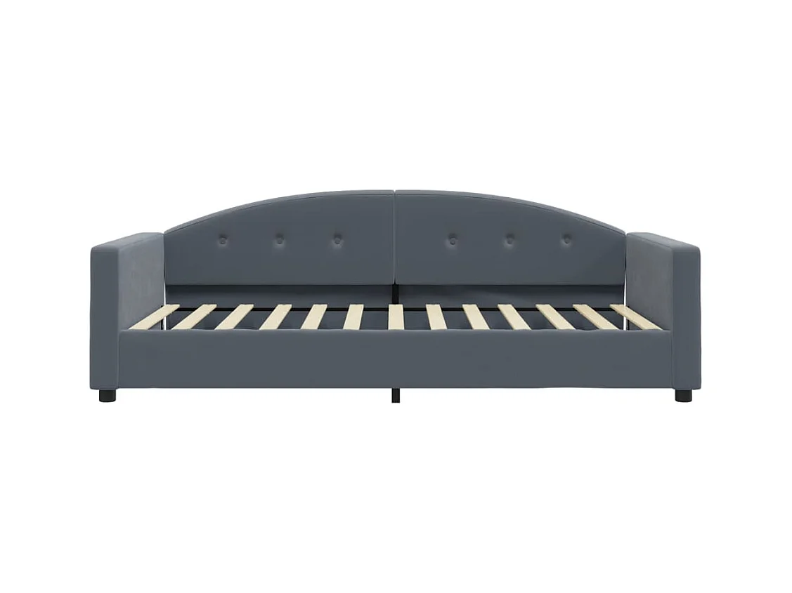 Lit de jour avec matelas gris foncé 100x200 cm velours