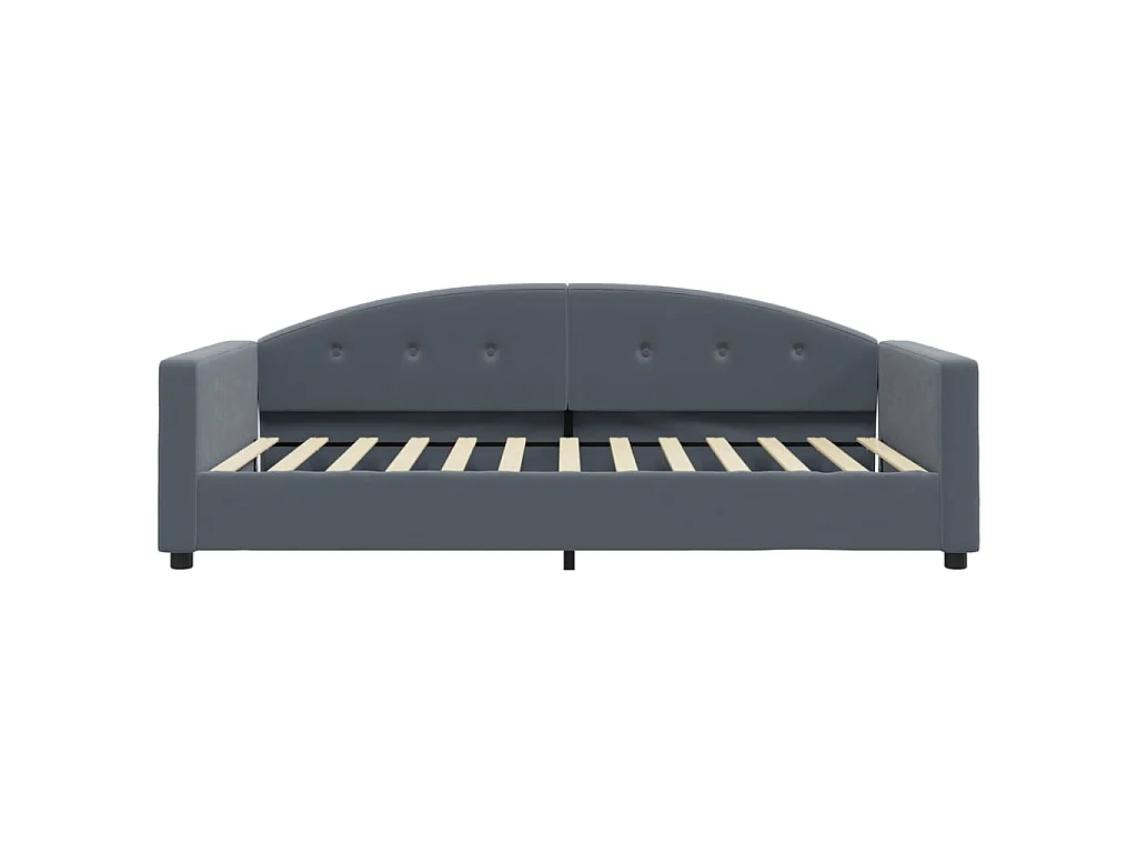 Lit de jour avec matelas gris foncé 100x200 cm velours