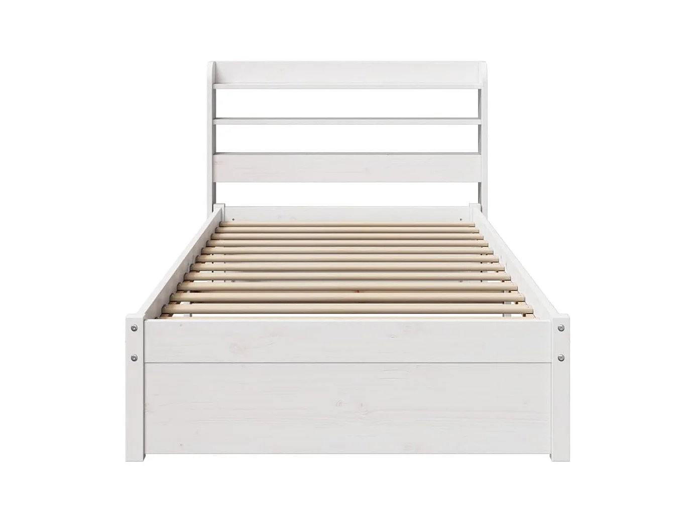 Cadre de lit avec tête de lit sans matelas blanc 100x200 cm