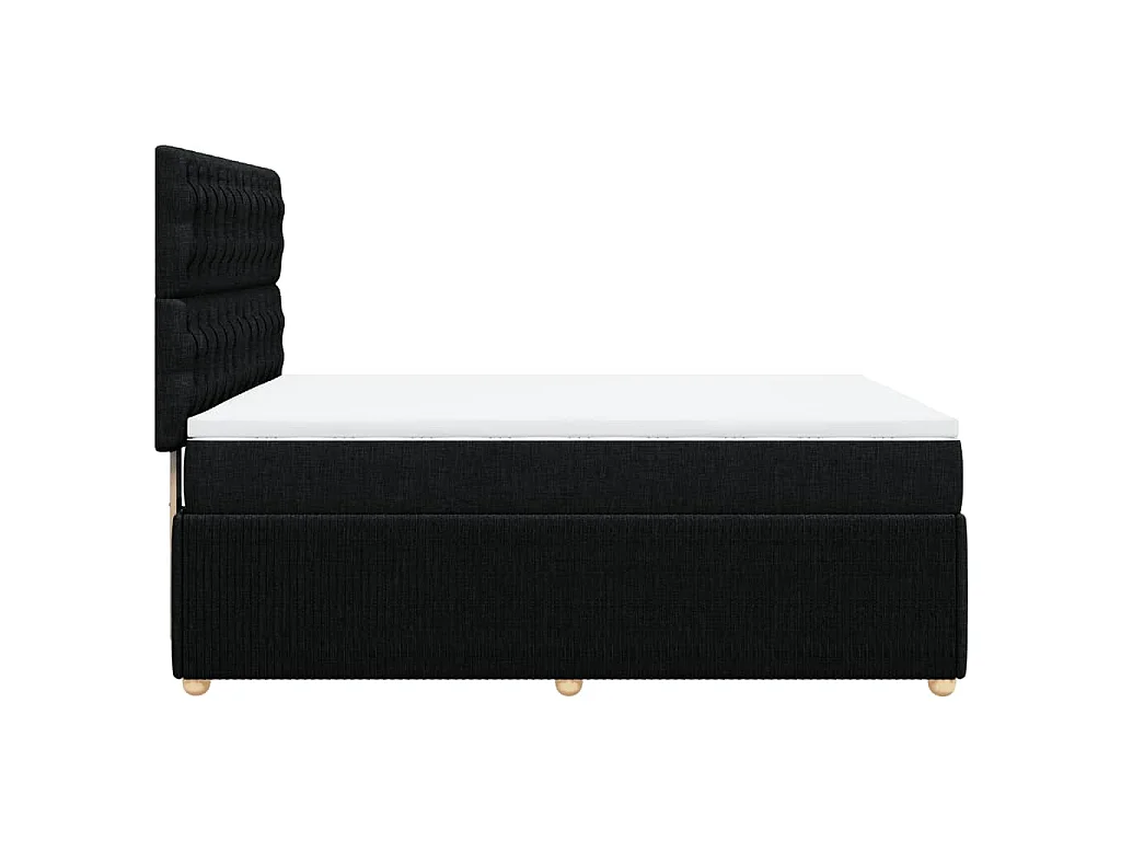 Boxspring met matras stof zwart 140x190 cm