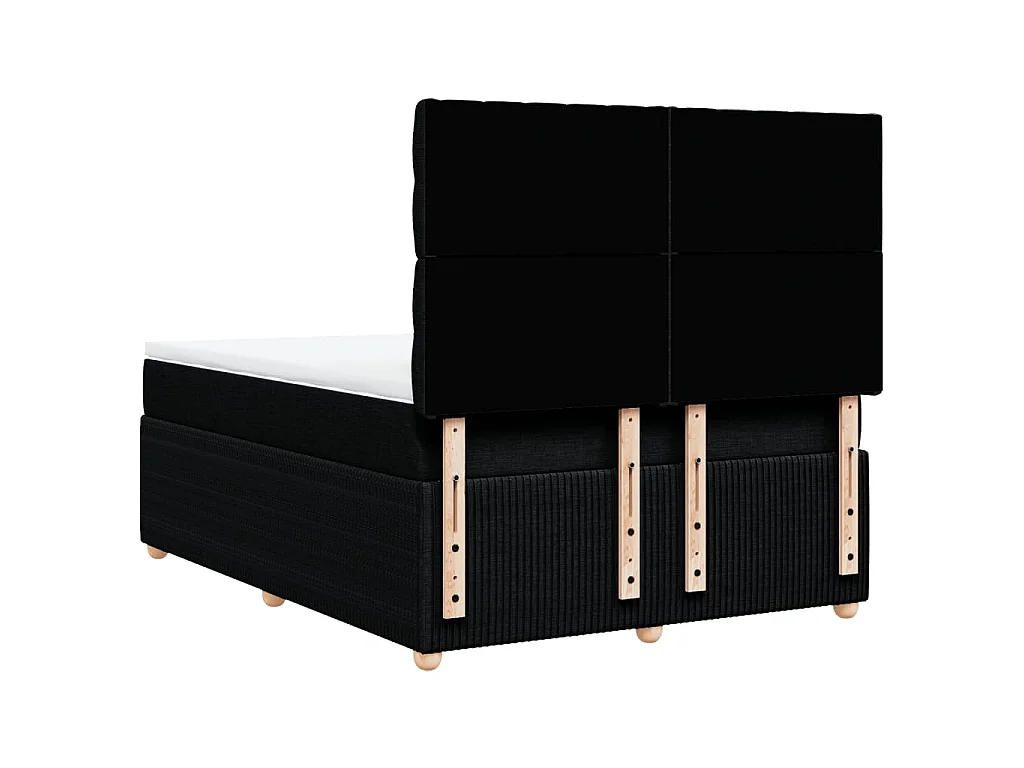Boxspring met matras stof zwart 140x190 cm